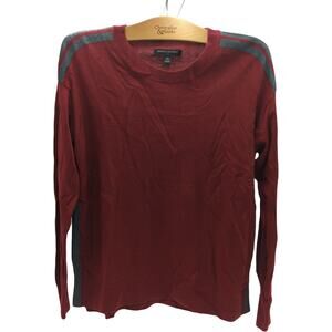 Banana Republic XS Red Gray Crewneck Sweater